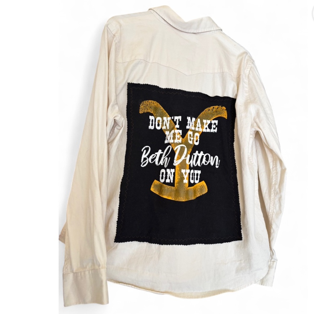 Cream Shirt with Graphic Back